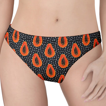Exotic Papaya Pattern Print Women's Thong