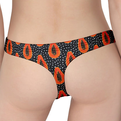 Exotic Papaya Pattern Print Women's Thong