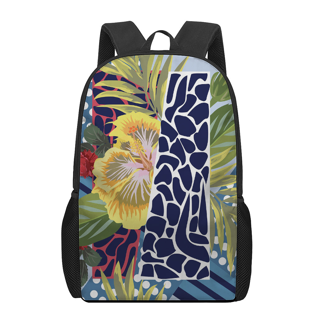 Exotic Patchwork Pattern Print 17 Inch Backpack