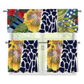 Exotic Patchwork Pattern Print 3 Piece Kitchen Curtains