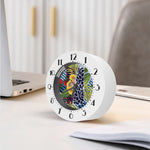 Exotic Patchwork Pattern Print Alarm Clock