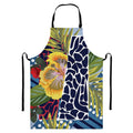 Exotic Patchwork Pattern Print Bib Apron With Pocket