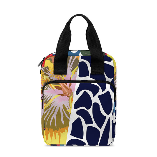 Exotic Patchwork Pattern Print Bible Tote Bag