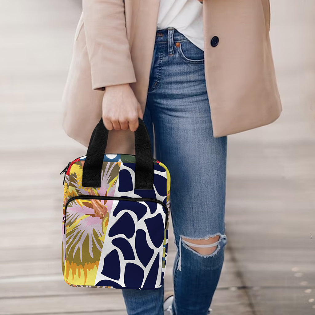 Exotic Patchwork Pattern Print Bible Tote Bag