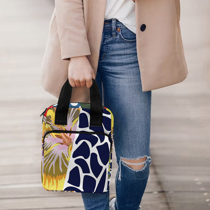 Exotic Patchwork Pattern Print Bible Tote Bag