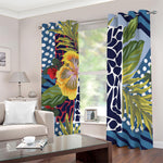 Exotic Patchwork Pattern Print Blackout Grommet Curtains