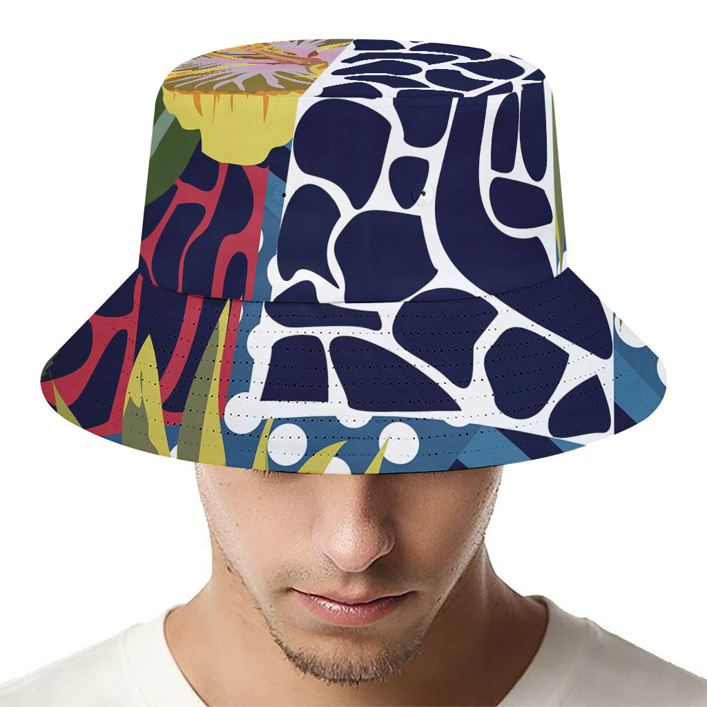 Exotic Patchwork Pattern Print Bucket Hat
