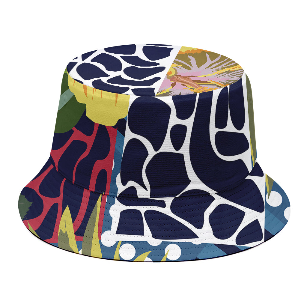 Exotic Patchwork Pattern Print Bucket Hat