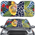 Exotic Patchwork Pattern Print Car Windshield Sun Shade
