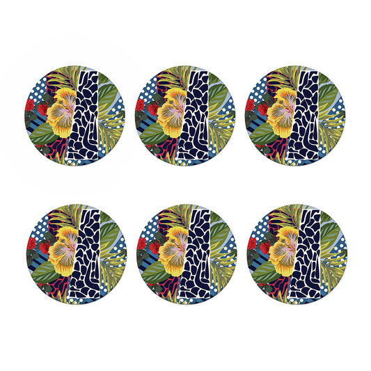 Exotic Patchwork Pattern Print Coaster Set