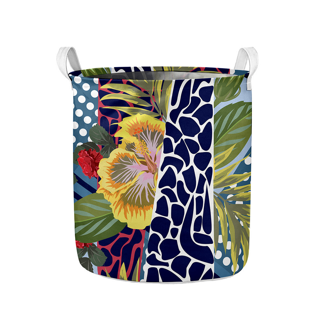 Exotic Patchwork Pattern Print Collapsible Laundry Basket