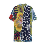 Exotic Patchwork Pattern Print Cotton Hawaiian Shirt