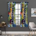 Exotic Patchwork Pattern Print Grommet Curtain Panels