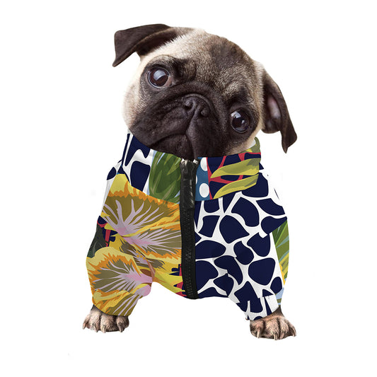 Exotic Patchwork Pattern Print Dog Zip Up Jacket