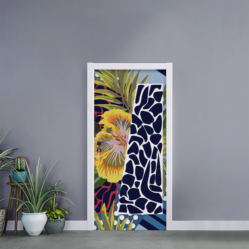 Exotic Patchwork Pattern Print Door Sticker