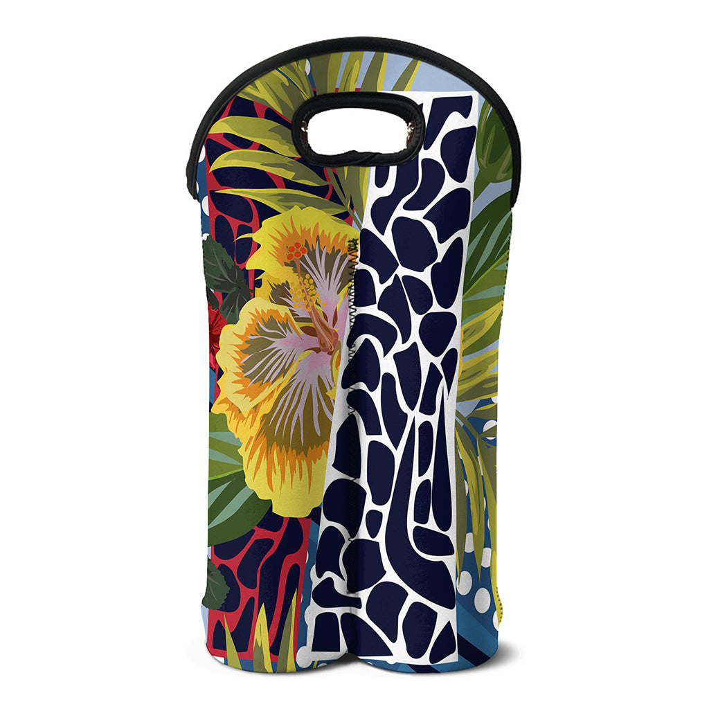 Exotic Patchwork Pattern Print Double Neoprene Wine Tote