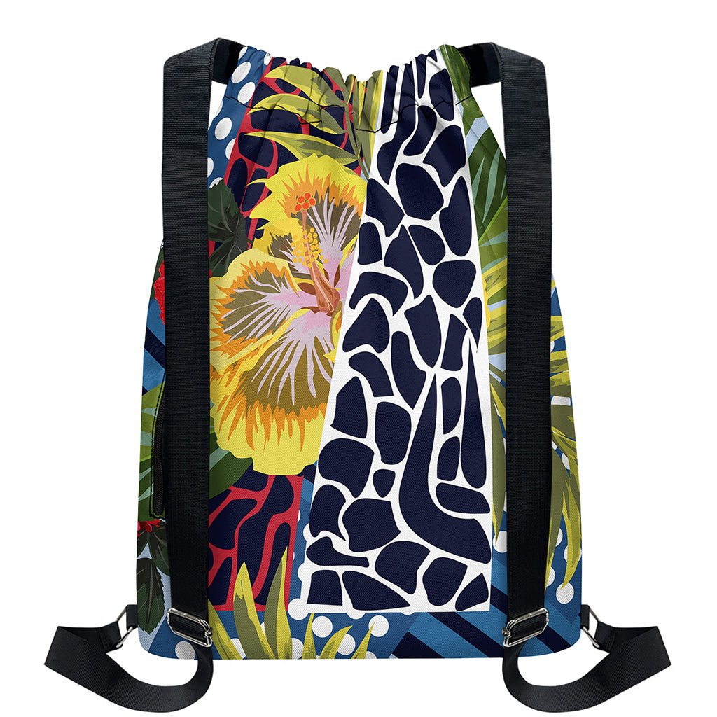 Exotic Patchwork Pattern Print Drawstring Backpack