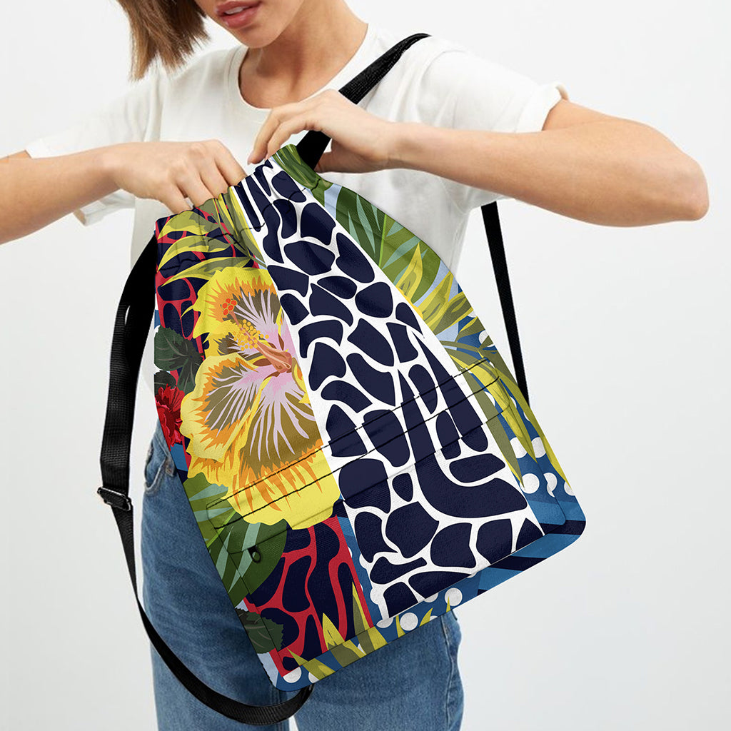 Exotic Patchwork Pattern Print Drawstring Backpack