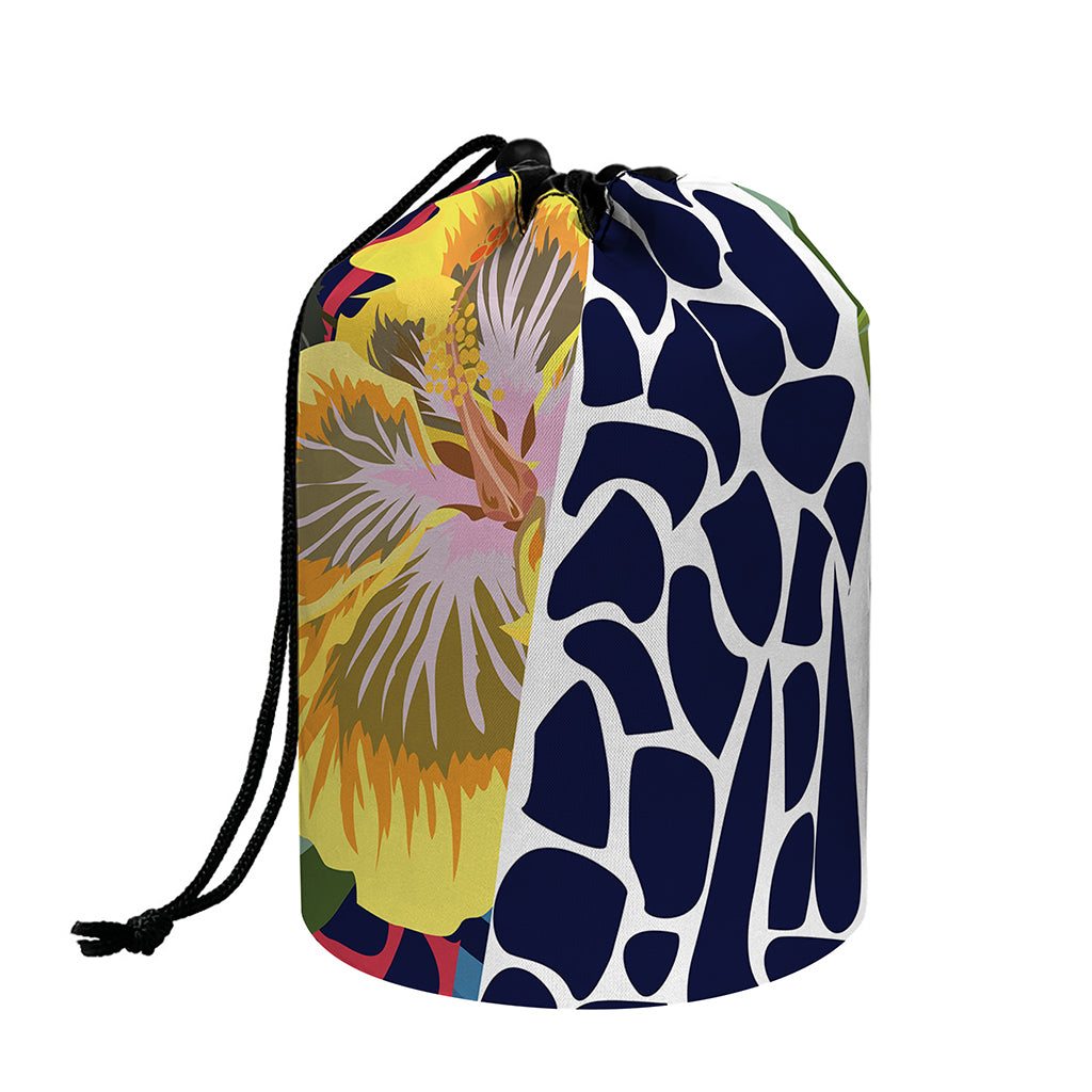 Exotic Patchwork Pattern Print Drawstring Makeup Bag