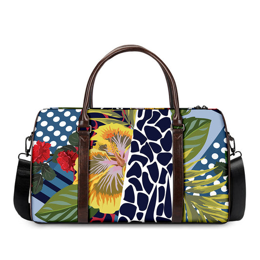 Exotic Patchwork Pattern Print Duffle Bag