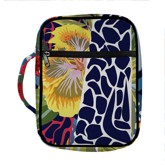 Exotic Patchwork Pattern Print Front Pocket Bible Bag