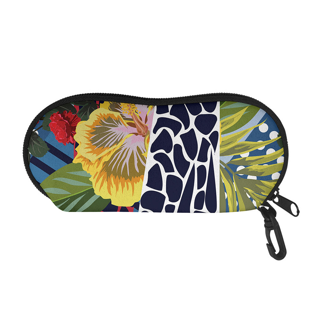 Exotic Patchwork Pattern Print Glasses Case