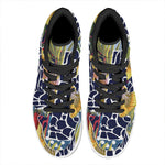 Exotic Patchwork Pattern Print High Top Leather Sneakers