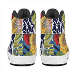 Exotic Patchwork Pattern Print High Top Leather Sneakers