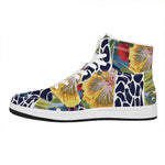 Exotic Patchwork Pattern Print High Top Leather Sneakers