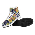 Exotic Patchwork Pattern Print High Top Leather Sneakers