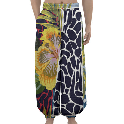 Exotic Patchwork Pattern Print Lantern Pants