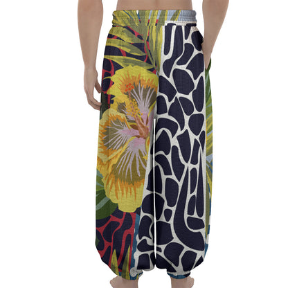 Exotic Patchwork Pattern Print Lantern Pants