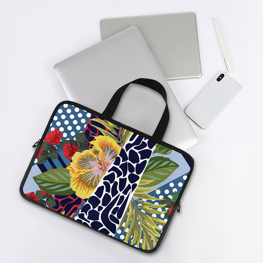 Exotic Patchwork Pattern Print Laptop Sleeve With Handle