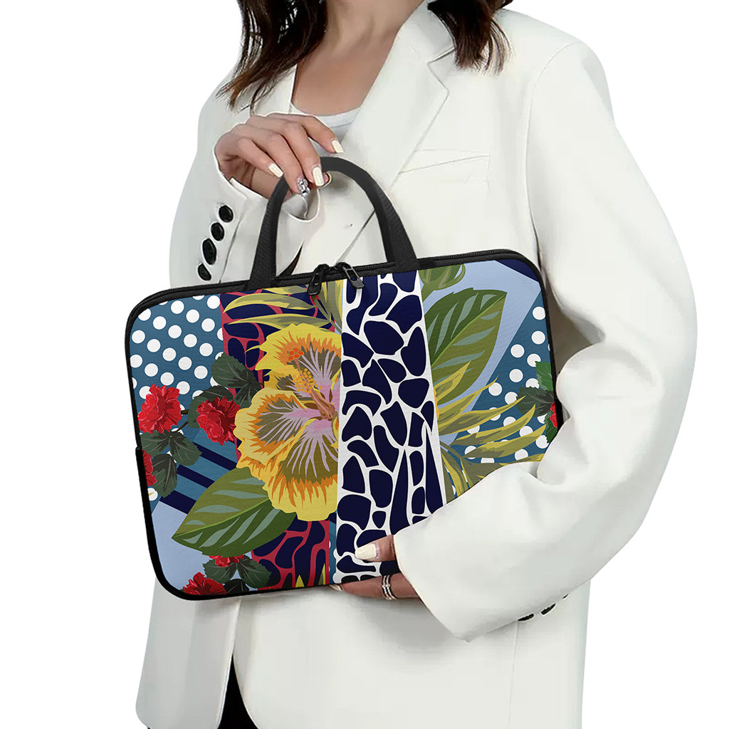 Exotic Patchwork Pattern Print Laptop Sleeve With Handle