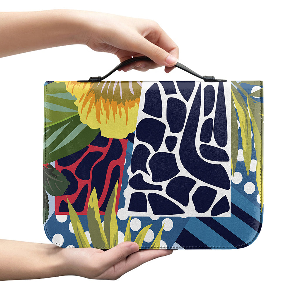 Exotic Patchwork Pattern Print Leather Bible Cover