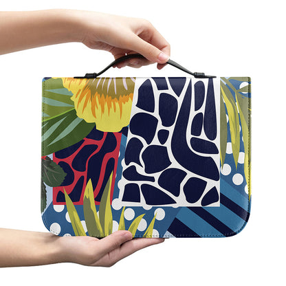 Exotic Patchwork Pattern Print Leather Bible Cover