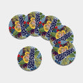 Exotic Patchwork Pattern Print Leather Coaster Set