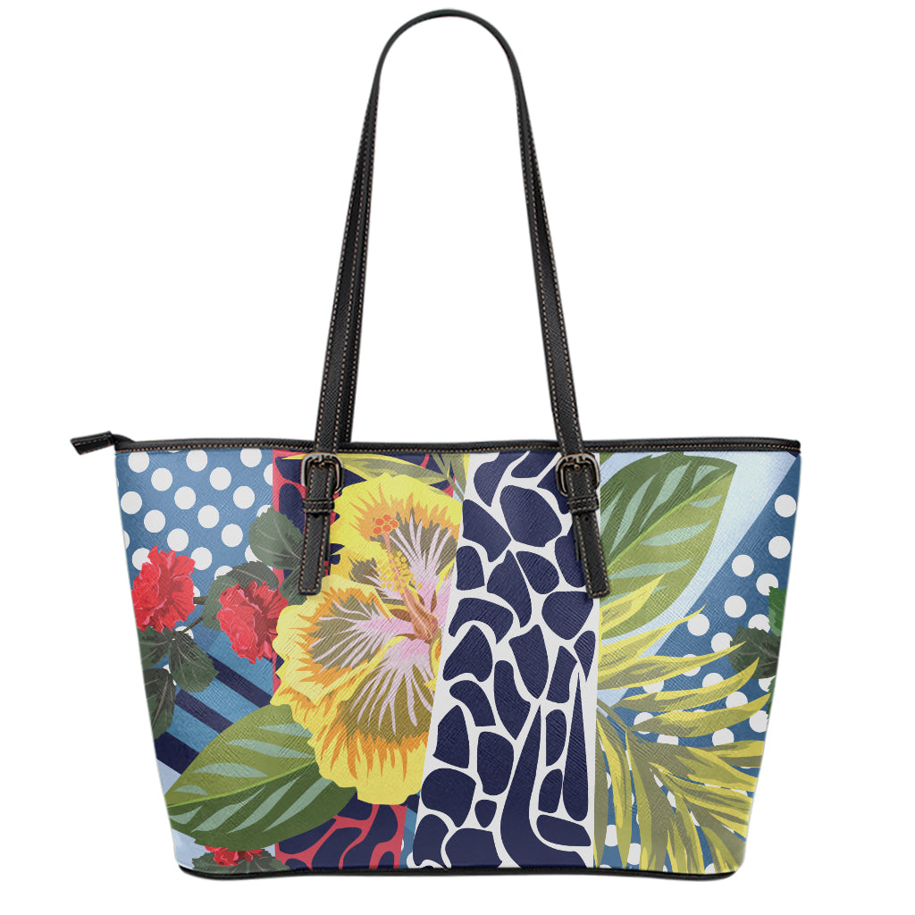 Exotic Patchwork Pattern Print Leather Tote Bag