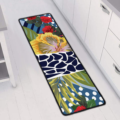 Exotic Patchwork Pattern Print Long Kitchen Mat