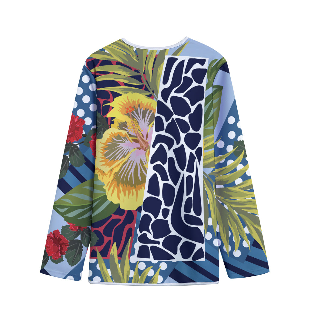 Exotic Patchwork Pattern Print Long Sleeve Short Coat