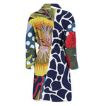Exotic Patchwork Pattern Print Men's Bathrobe