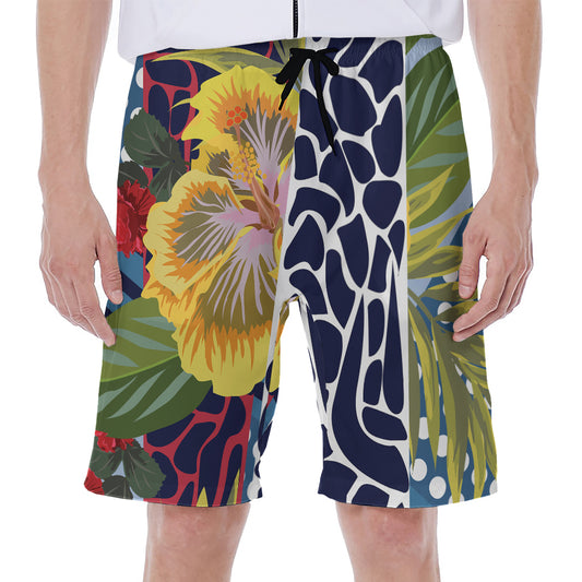 Exotic Patchwork Pattern Print Men's Beach Shorts