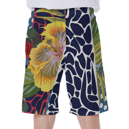 Exotic Patchwork Pattern Print Men's Beach Shorts