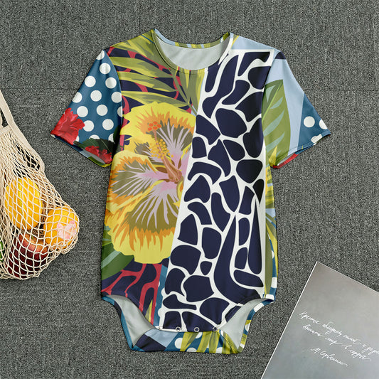 Exotic Patchwork Pattern Print Men's Bodysuit