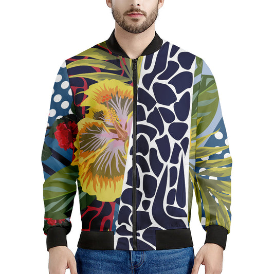 Exotic Patchwork Pattern Print Men's Bomber Jacket