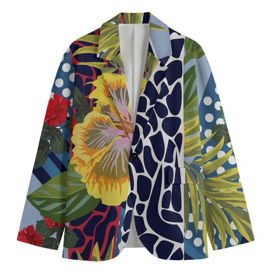 Exotic Patchwork Pattern Print Men's Cotton Blazer