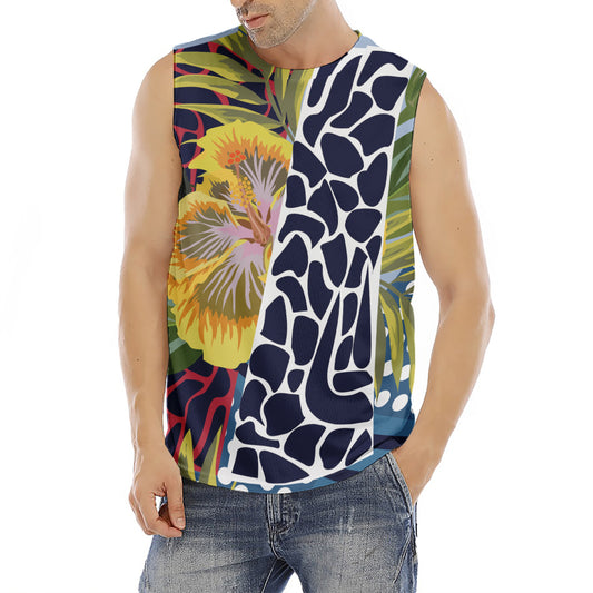 Exotic Patchwork Pattern Print Men's Fitness Tank Top