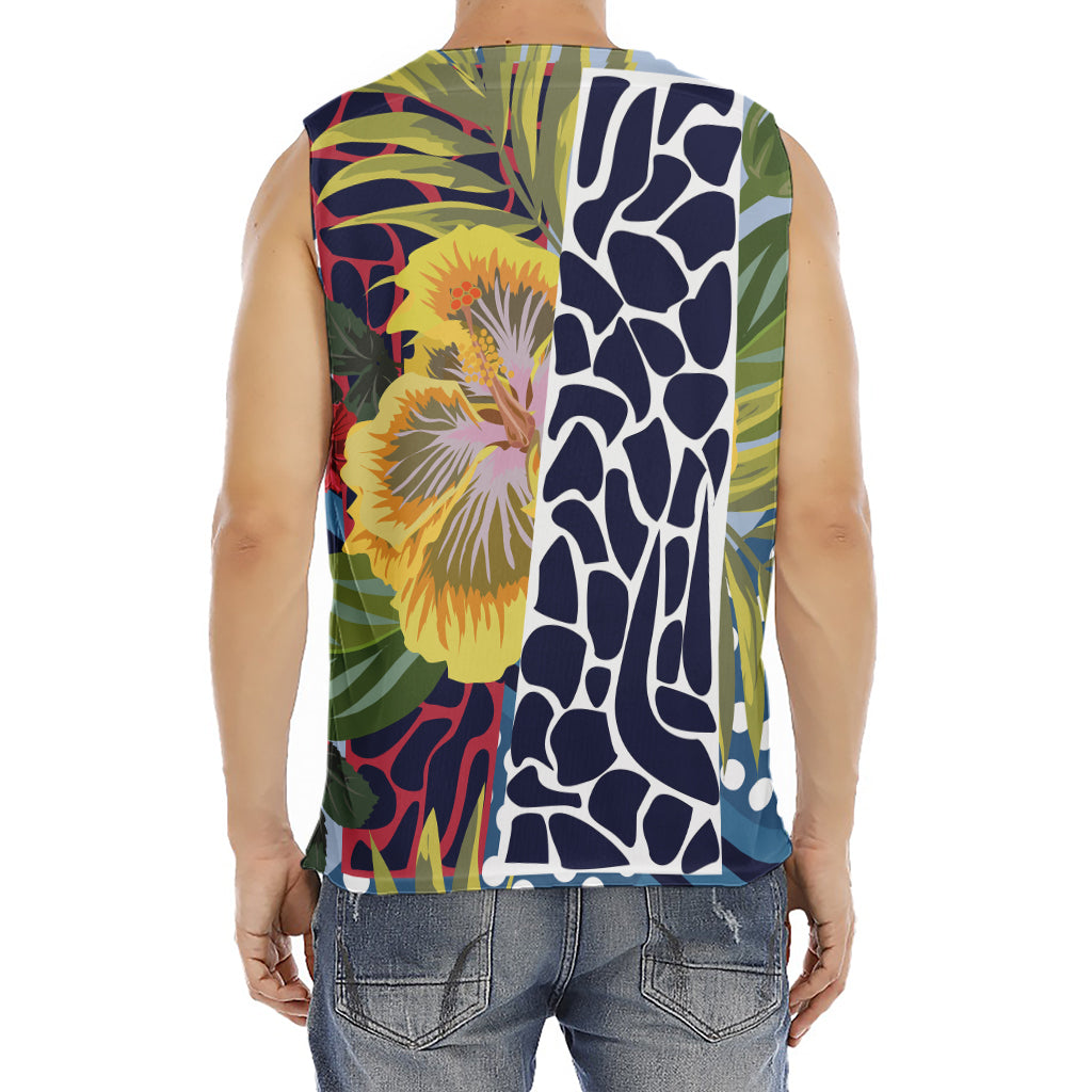 Exotic Patchwork Pattern Print Men's Fitness Tank Top