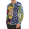 Exotic Patchwork Pattern Print Men's Long Sleeve Rash Guard
