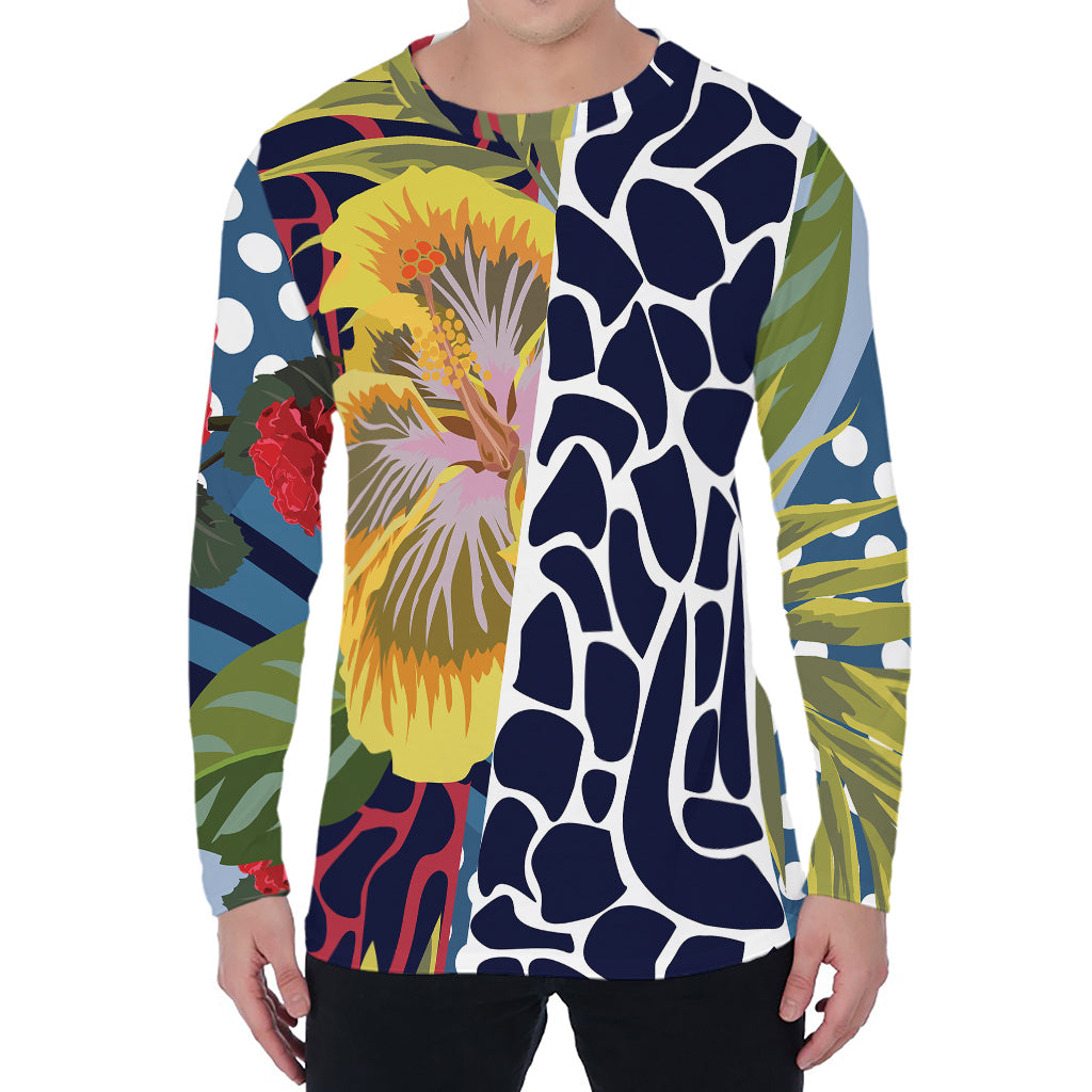 Exotic Patchwork Pattern Print Men's Long Sleeve T-Shirt